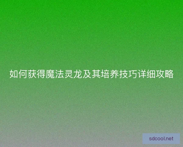 如何获得魔法灵龙及其培养技巧详细攻略